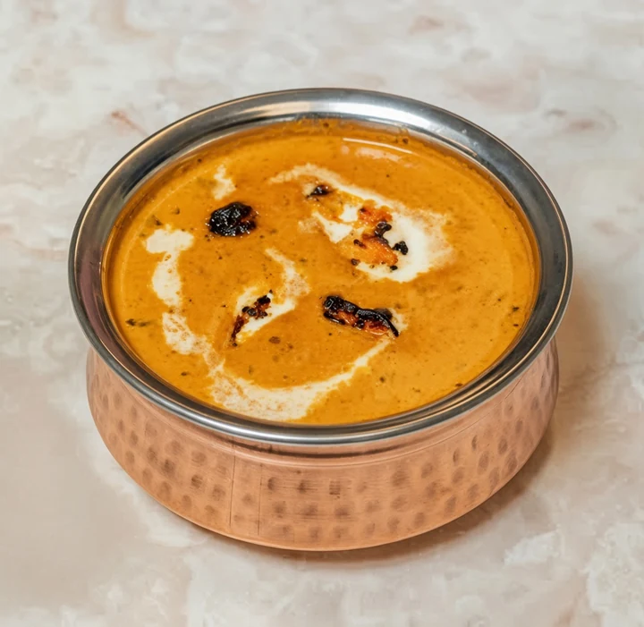 Butter chicken in a creamy orange curry sauce at Lutf Indo-Pak Cuisine